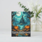 eng spookhuis | Fijne Halloween Briefkaart (Staand voorkant)