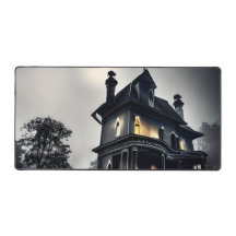 eng spookhuis in de schemering