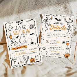 Eng spooky let's get sheet faced grappig halloween kaart