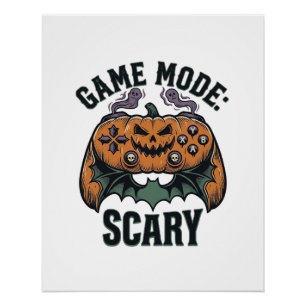 Eng T-shirt met vintage Halloween-controllerkunst Perfect Poster