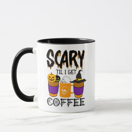 Eng tot ik koffie krijg Halloween pompoen schedel Mok (Links)