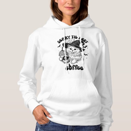 Eng tot ik koffie krijg | Schattigee Halloween Hoodie (Voorkant)