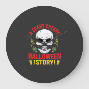 Eng verhaal over griezelige Halloween schedel ontw Grote Klok