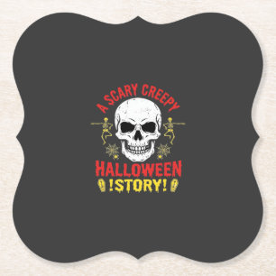 Eng verhaal over griezelige Halloween schedel ontw Kartonnen Onderzetters