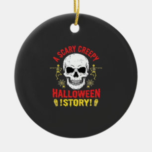 Eng verhaal over Halloween schedel ontwerp_1 Keramisch Ornament