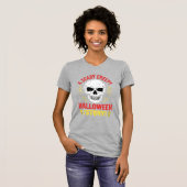 Eng verontrustend Halloween-verhaal Schedelontwerp T-shirt (Voorkant volledig)