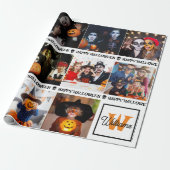 Eng Voeg je eigen foto monogram Happy Halloween Cadeaupapier (Uitgerold)
