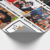 Eng Voeg je eigen foto monogram Happy Halloween Cadeaupapier (Hoek)