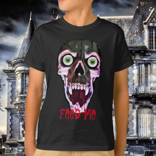 Eng voer me bloederige Halloween Ghoul schedel T-shirt