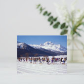Engadin ski marathon, Silvaplana, Zwitserland Wint Briefkaart (Staand voorkant)