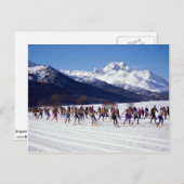 Engadin ski marathon, Silvaplana, Zwitserland Wint Briefkaart (Voorkant / Achterkant)