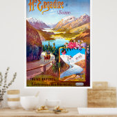 Engadin, Zwitserland, landschap en bergweg Poster (Keuken)