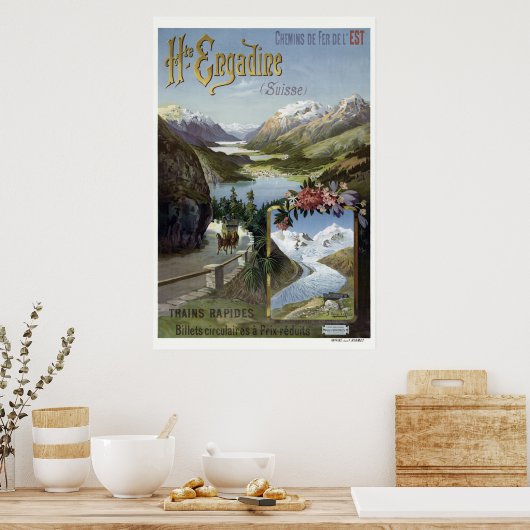 Engadin Zwitserland Railroad  Poster (Keuken)