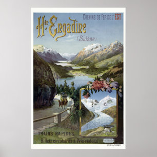 Engadin Zwitserland Railroad  Poster