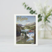 Engadin Zwitserland Railroad Vintage Poster Briefkaart (Staand voorkant)