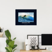 ENGAGE LIFE Wave-rider Surfer Actie Motivatie Poster (Thuiskantoor)