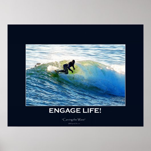 ENGAGE LIFE Wave-rider Surfer Actie Motivatie Poster (Voorkant)