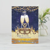 Engage Masquerade Mardi Gras Verjaardagsfeest Uitn Kaart (Staand voorkant)