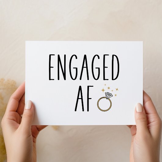 Engaged AF | Funny Minimalist Engagement Card Kaart