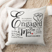 Engaged Collage Wedding Announcement Kussen (Deken)
