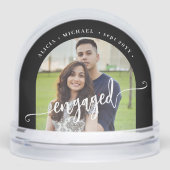 Engaged couple 2 photo script personalized sneeuwbol (Voorkant)