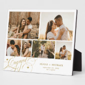 Engaged couple 6 photo collage template white fotoplaat (Zijkant)
