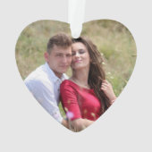 Engaged Couple First Kerstmis Rustisch Hood Ornament (achterkant)