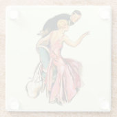 Engaged Couple Glazen Onderzetter (Achterkant)