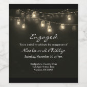 Engaged Couple Mason Jar Lights Keepomwille Wine L Wijn Etiket (Enkel label)