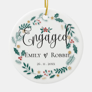 Engaged Couple | Our First Christmas Keramisch Ornament