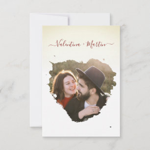 Engaged Couple Photo Simulate Brush Heart Wedding