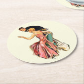 Engaged Couple Ronde Kartonnen Onderzetter (Gebogen)