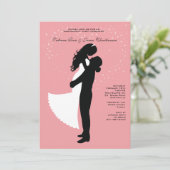 Engaged Couple Silhouette - Engagement Party Invit Kaart (Staand voorkant)