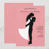 Engaged Couple Silhouette - Engagement Party Invit Kaart (Voorkant / Achterkant)