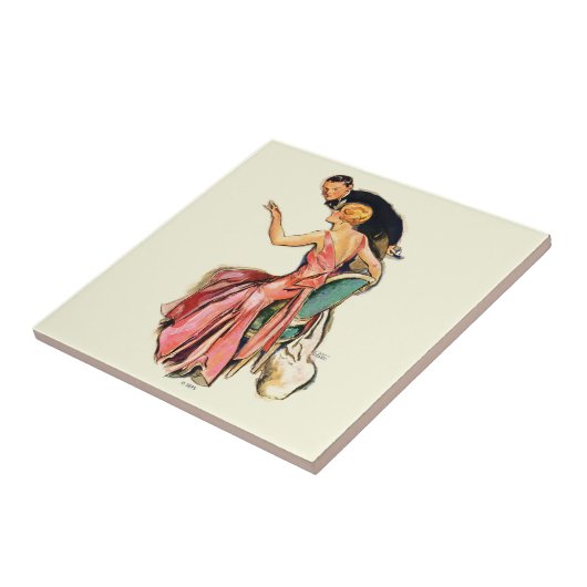 Engaged Couple Tegeltje (Zijkant)