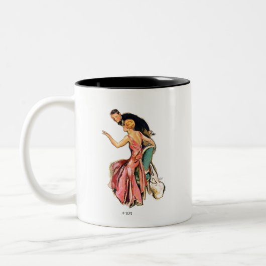 Engaged Couple Tweekleurige Koffiemok (Links)