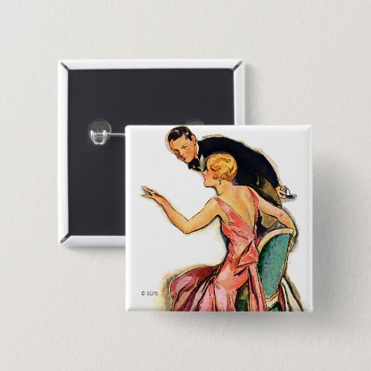 Engaged Couple Vierkante Button 5,1 Cm (Voorkant /achterkant)