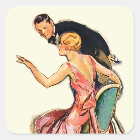 Engaged Couple Vierkante Sticker (Voorkant)