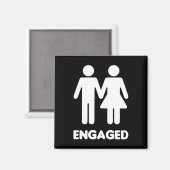 Engaged Couple (White Silhouette) Magneet (Voorkant / Achterkant)