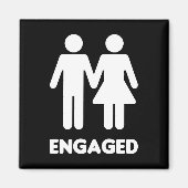 Engaged Couple (White Silhouette) Magneet (Voorkant)