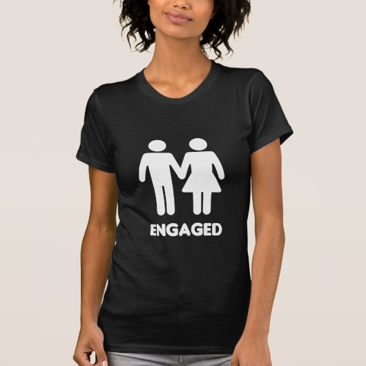 Engaged Couple (White Silhouette) T-shirt (Voorkant)