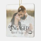 Engaged Couples 2 Photos Stylish First Christmas Keramisch Ornament (Links)