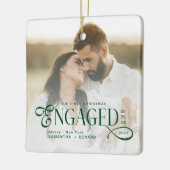 Engaged Couples 2 Photos Stylish First Christmas Keramisch Ornament (Links)