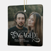 Engaged Couples 2 Photos Stylish First Christmas Keramisch Ornament (Links)