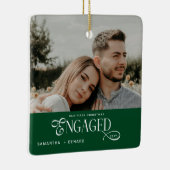 Engaged Couples  Photo Stylish First Christmas Cer Keramisch Ornament (Rechts)