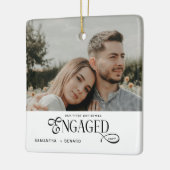 Engaged Couples  Photo Stylish First Christmas Keramisch Ornament (Links)