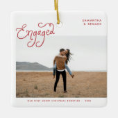  Engaged Couples Photo Whimsical  Keramisch Ornament (Voorkant)