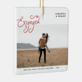  Engaged Couples Photo Whimsical  Keramisch Ornament (Rechts)