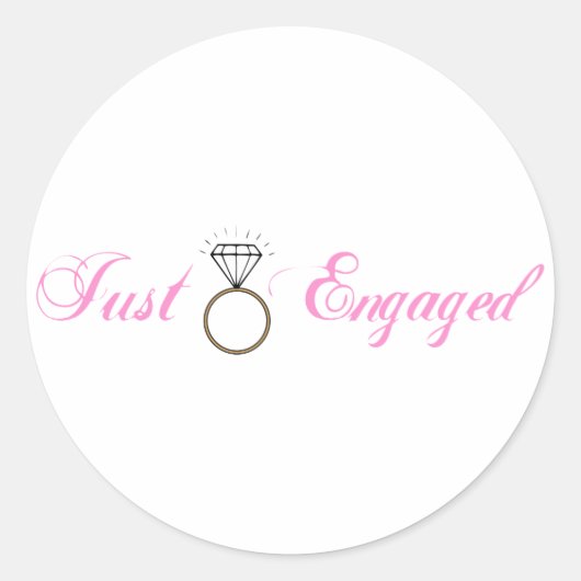 Engaged (Diamond Verloving Ring) Ronde Sticker (Voorkant)