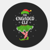 Engaged Elf Christmas Family Girls Women Elf Squad Ronde Sticker (Voorkant)
